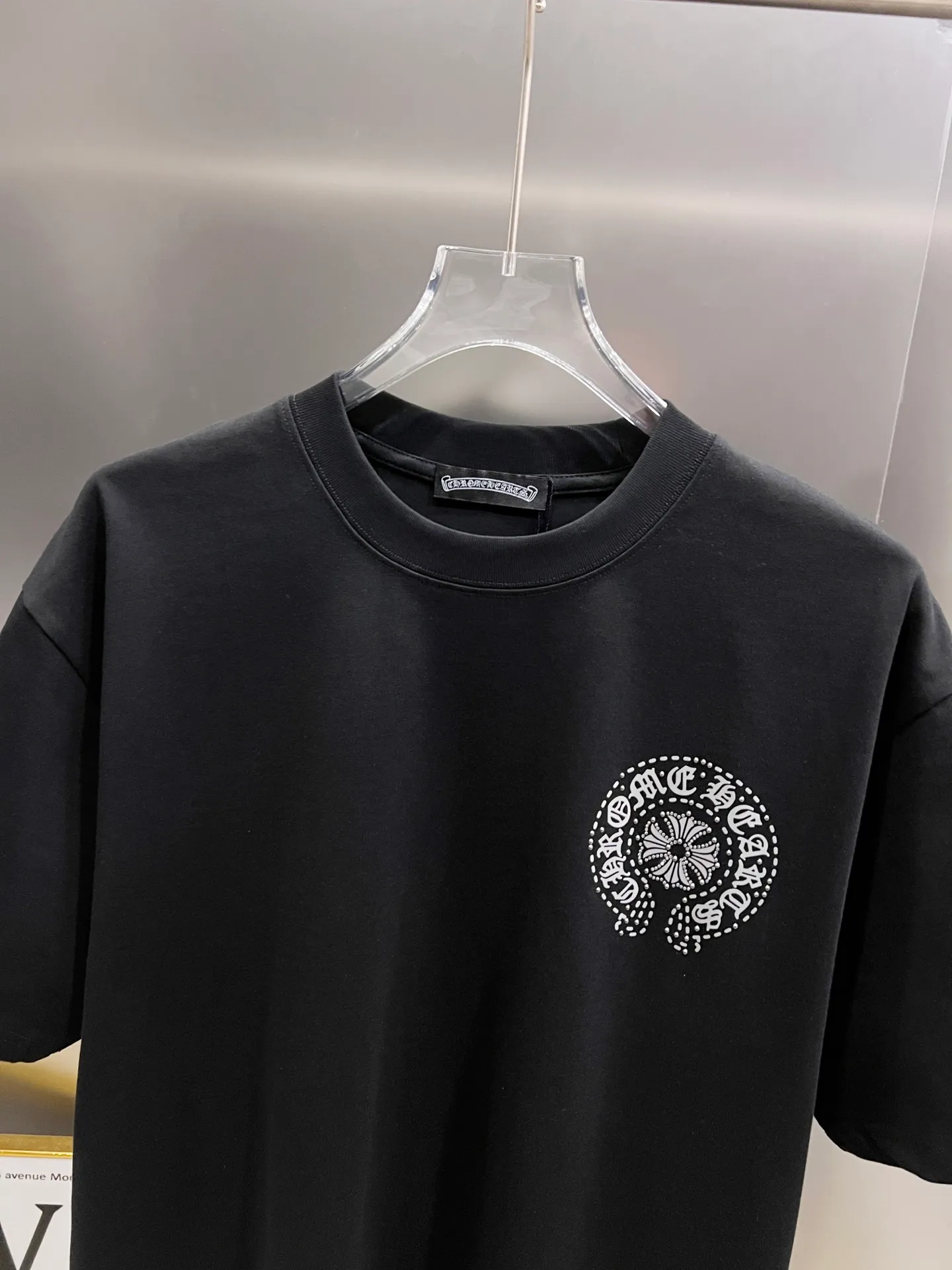 🅿️190 CH Crowe 2025 autumn and winter new short-sleeved T-shirt, cross foam technology + Middle Eastern Australian diamond design technology, the real thing is great🔥Same style for men and women, loose version, size S M L XL XXL five sizes black white